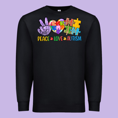 Peace Love Autism Premium Sweatshirt Designed By Cowgirlartshop