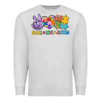 Dove Grey Peace love Autism Premium Sweatshirt - CowGirlArtShop