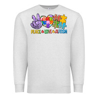 Oatmeal Heather Peace love Autism Premium Sweatshirt - CowGirlArtShop