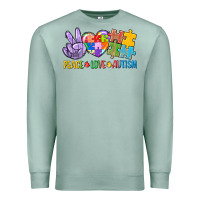 Seafoam Peace love Autism Premium Sweatshirt - CowGirlArtShop