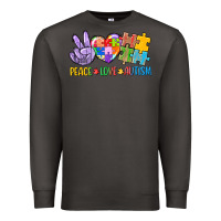 Smoke Peace love Autism Premium Sweatshirt - CowGirlArtShop