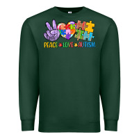 Sports Green Peace love Autism Premium Sweatshirt - CowGirlArtShop