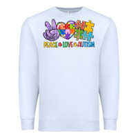 White Peace love Autism Premium Sweatshirt - CowGirlArtShop