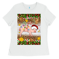 White christmas pig Ladies Tee - Artiststas
