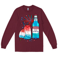 Burgundy th of july drinks, american ice Long Sleeve Tee - JahusDesignShop