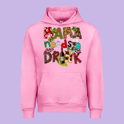 Mama Needs A Drink Urban Hoodie Designed By Fadigitalartstudio