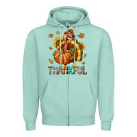 Seafoam Thankful Turkey Zipper Hoodie - texasbilliewilder