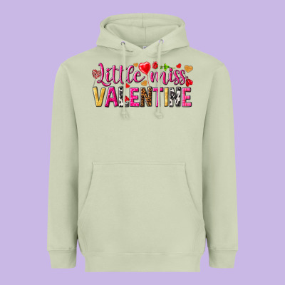 Little Miss Valentine Heavyweight Hoodie Designed By Howdyjamesfarm