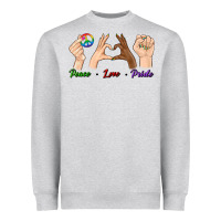 Heather Grey Peace Love Pride Heavyweight Sweatshirt - BundleAndBundleShop
