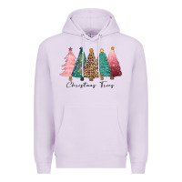 Lilac christmas trees Premium Hoodie - CowGirlArtShop