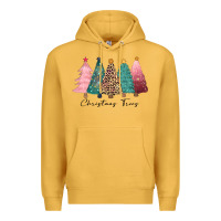 Mustard christmas trees Premium Hoodie - CowGirlArtShop