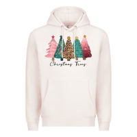 Pale Pink christmas trees Premium Hoodie - CowGirlArtShop