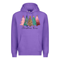 Purple christmas trees Premium Hoodie - CowGirlArtShop