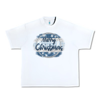 White merry christmas blue Urban Heavy Tee - MaliasSmallBusiness