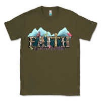 Army Green faith can move mountains cross Classic Tee - NancyCooperArtShop