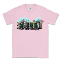 Bubblegum Pink faith can move mountains cross Classic Tee - NancyCooperArtShop