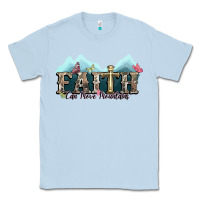 Dusty Blue faith can move mountains cross Classic Tee - NancyCooperArtShop