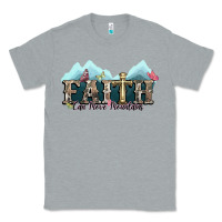 Heather Grey faith can move mountains cross Classic Tee - NancyCooperArtShop