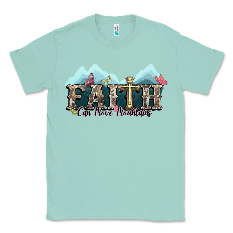 Faith Can Move Mountains Cross Classic Tee by NancyCooperArtShop | Teevron