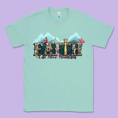 Faith Can Move Mountains Cross Classic Tee Designed By Nancycooperartshop