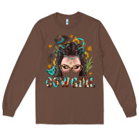 Chestnut Western Cowgirl Braid Hair Long Sleeve Tee - BundleAndBundleShop