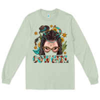 Matcha Western Cowgirl Braid Hair Long Sleeve Tee - BundleAndBundleShop