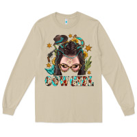 Mushroom Western Cowgirl Braid Hair Long Sleeve Tee - BundleAndBundleShop