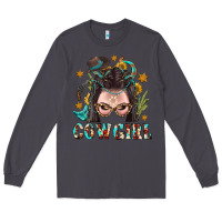Smoke Western Cowgirl Braid Hair Long Sleeve Tee - BundleAndBundleShop