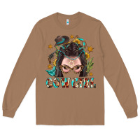 Toasted Coconut Western Cowgirl Braid Hair Long Sleeve Tee - BundleAndBundleShop