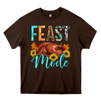 Chocolate Brown Feast mode Heavy Core Tee - Artiststas