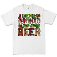 White dear santa just bring a beer with a beer bottle Premium Tee - AdoDesignShop