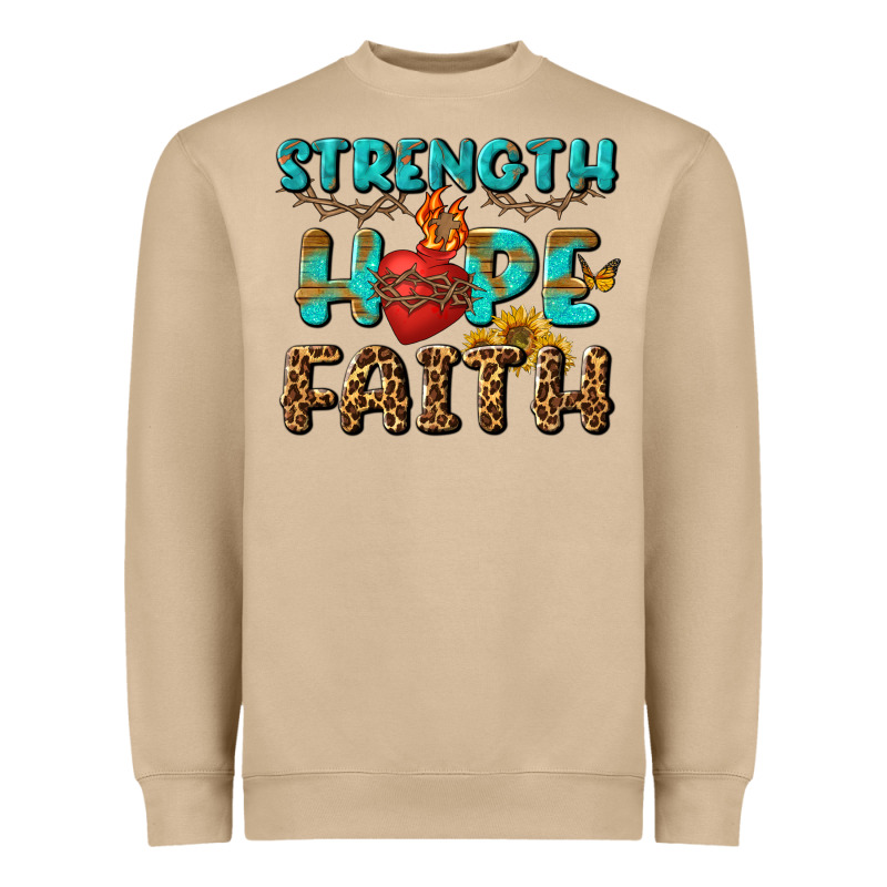 Strength Hope Faith Heavyweight Sweatshirt by BundleAndBundleShop | Teevron