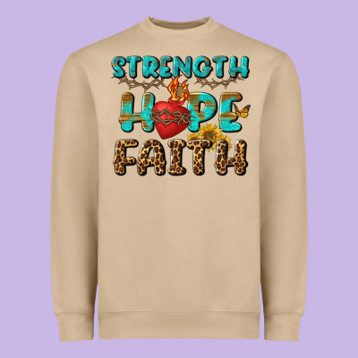 Strength Hope Faith Heavyweight Sweatshirt Designed By Bundleandbundleshop