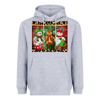 Heather Grey christmas snowman polar bear reindeer Heavyweight Hoodie - CowGirlArtShop