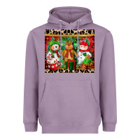 Lavender christmas snowman polar bear reindeer Heavyweight Hoodie - CowGirlArtShop