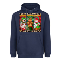 Navy christmas snowman polar bear reindeer Heavyweight Hoodie - CowGirlArtShop