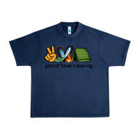 Navy peace love camping Urban Heavy Tee - NancyCooperArtShop