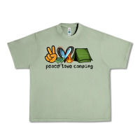 Oil Green peace love camping Urban Heavy Tee - NancyCooperArtShop
