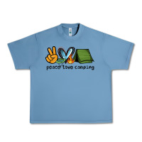 Pebble Blue peace love camping Urban Heavy Tee - NancyCooperArtShop