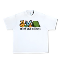 White peace love camping Urban Heavy Tee - NancyCooperArtShop