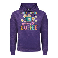Cloud Purple great ideas come after coffee Vintage Hoodie - MaliasSmallBusiness