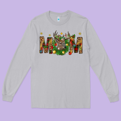 Western Mom With Reindeer Long Sleeve Tee Designed By Bundleandbundleshop