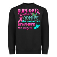 Black Support The Lighters Admire The Survivors Remember The Angels Heavyweight Sweatshirt - BundleAndBundleShop