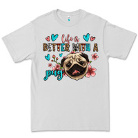Dove Grey life is better with a pug Premium Tee - Jasminsmagicworld