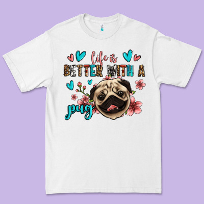 Life Is Better With A Pug Premium Tee Designed By Jasminsmagicworld