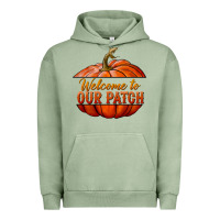 Pigment Oil Green welcome to our patch Urban Hoodie - BundleAndBundleShop