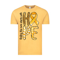 Vintage Mustard Finding the cure starts with hope Childhood Cancer Vintage Tee - NancyCooperArtShop