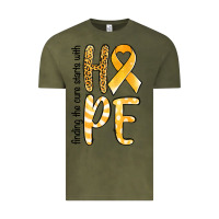 Vintage Olive Finding the cure starts with hope Childhood Cancer Vintage Tee - NancyCooperArtShop