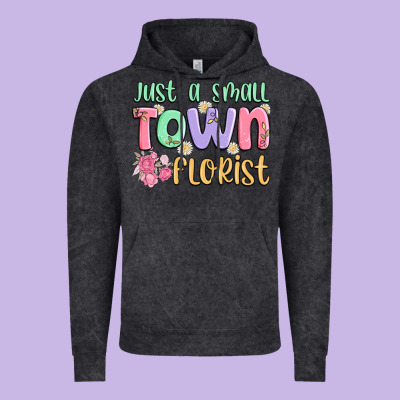Just A Small Town Florist Vintage Hoodie Designed By Maliassmallbusiness
