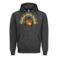 Charcoal Heather Rainbow Thankful with Gemstone Zipper Hoodie - texasbilliewilder
